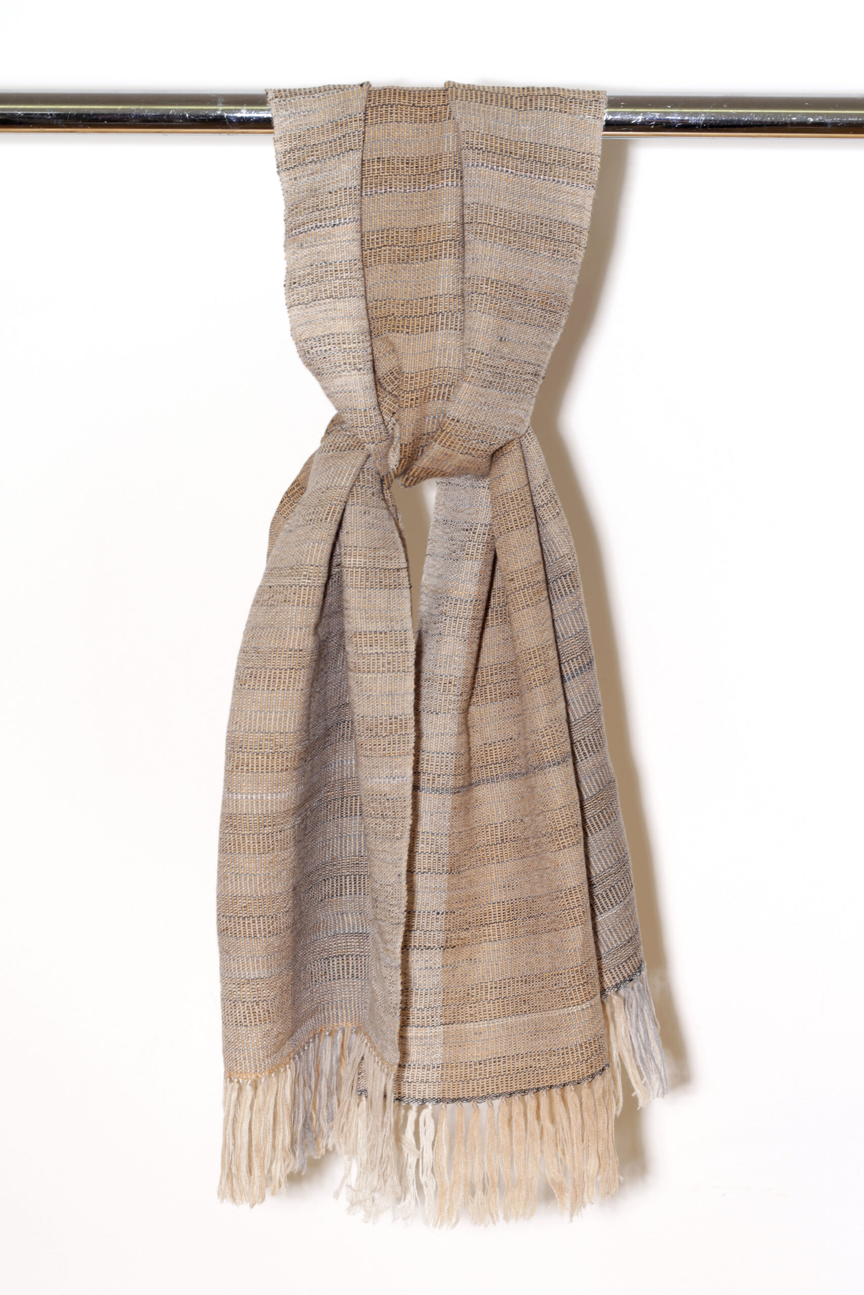 handwoven plaid, wool and linen combination